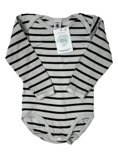 PETIT BATEAU 4 ans Body gris rayé