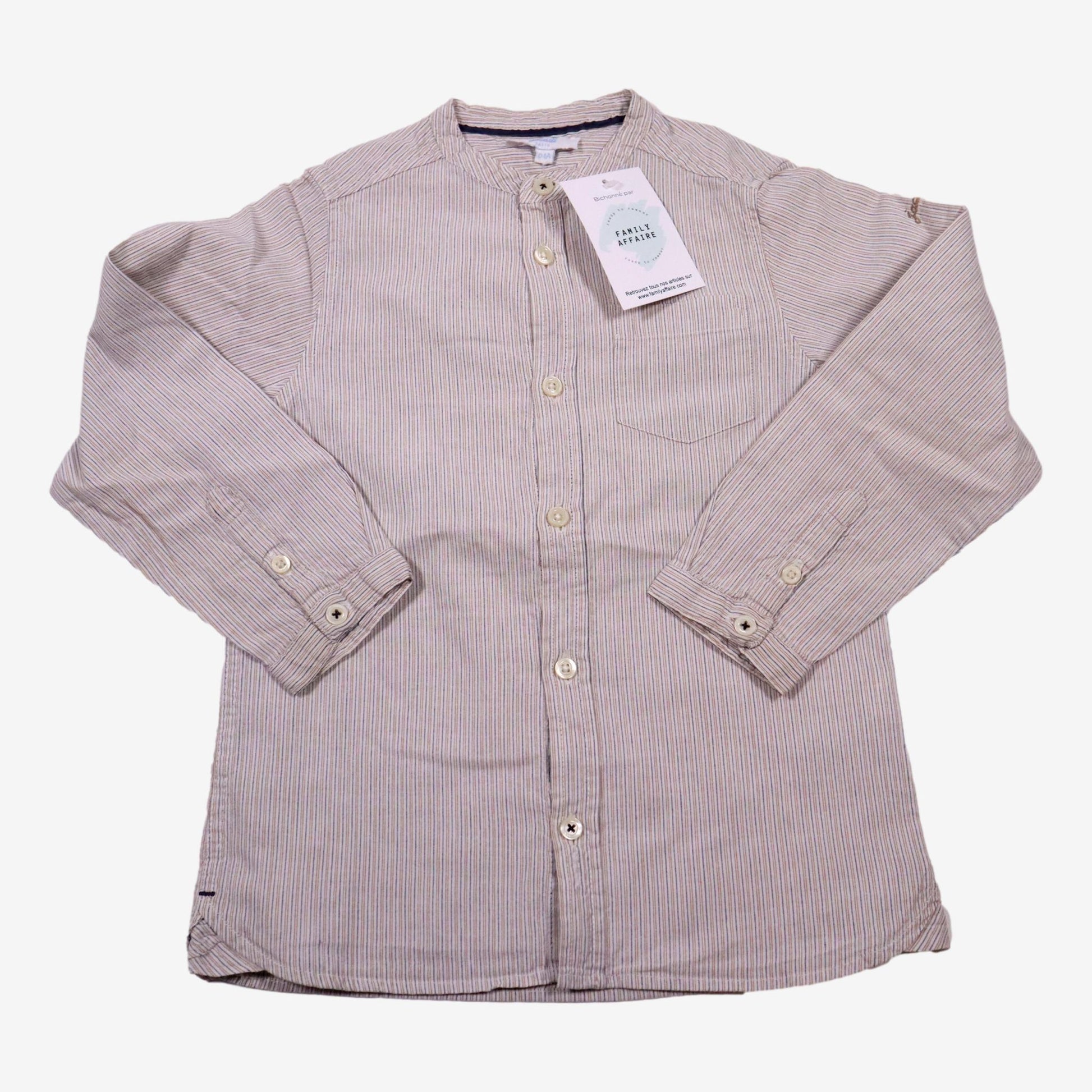 JACADI 4 ans chemise rayée beige