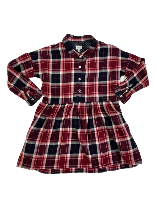 PEPE JEANS 8 ans Robe a carreaux bordeaux noir