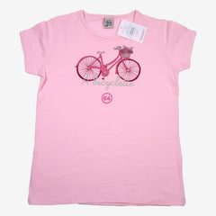 SOIXANTE-QUATRE 12 ans Tee-short rose bicyclette