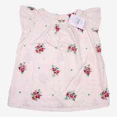 BONPOINT 6 ans Blouse à fleurs blanche volants