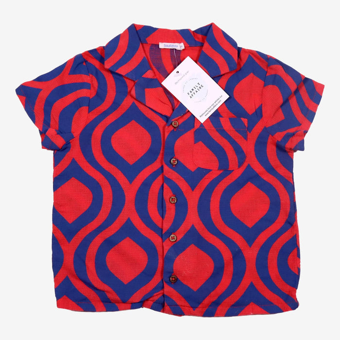 BOUTCHOU 2 ans Chemise rouge motifs bleu