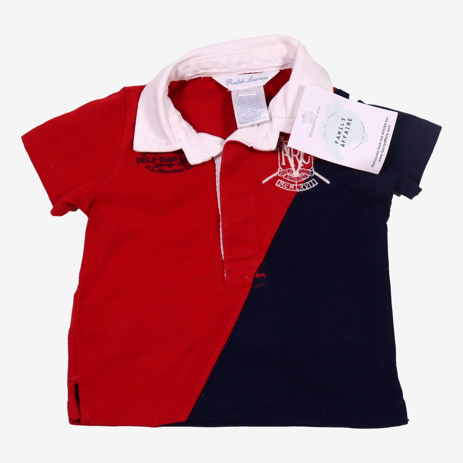 RALPH LAUREN 3 mois Polo rouge et bleu