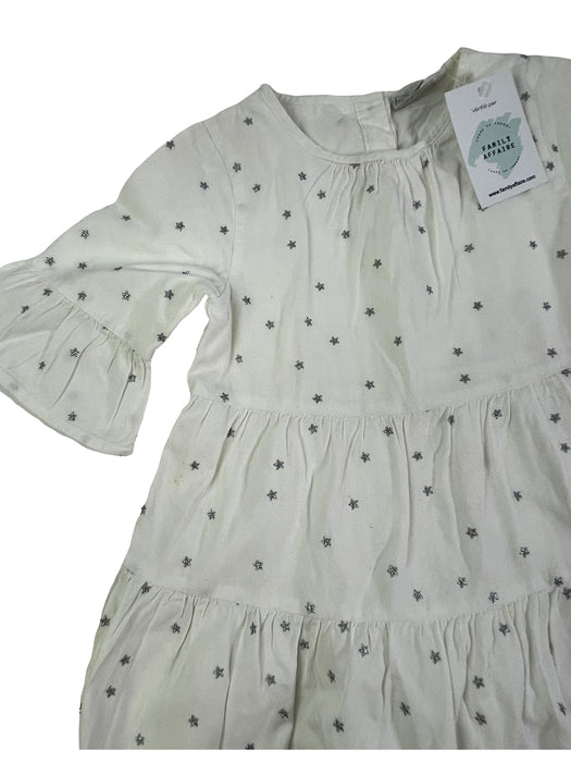 THE LITTLE WHITE COMPANY 3/4 ans robe blanche étoiles argent