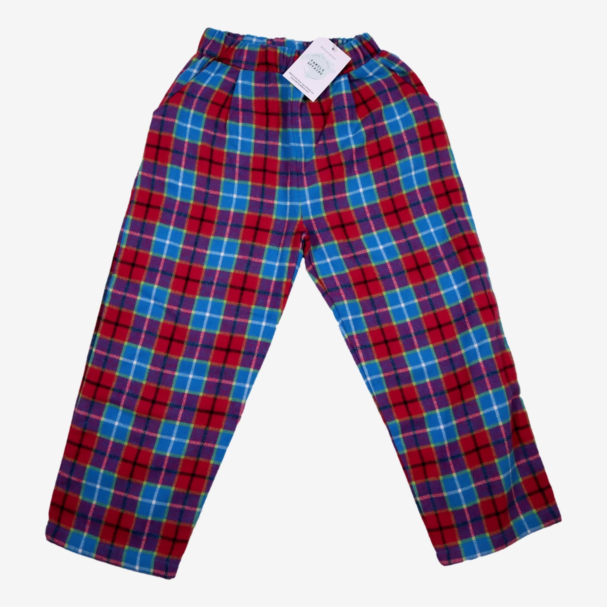 THE CAMPAMENTO 5/6 ans pantalon carreaux rouge bleu