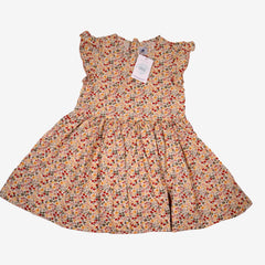 PETIT BATEAU 6 ans robe a fleurs jaune rouge