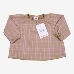 PETIT BATEAU 3 mois chemise carreaux beige rose