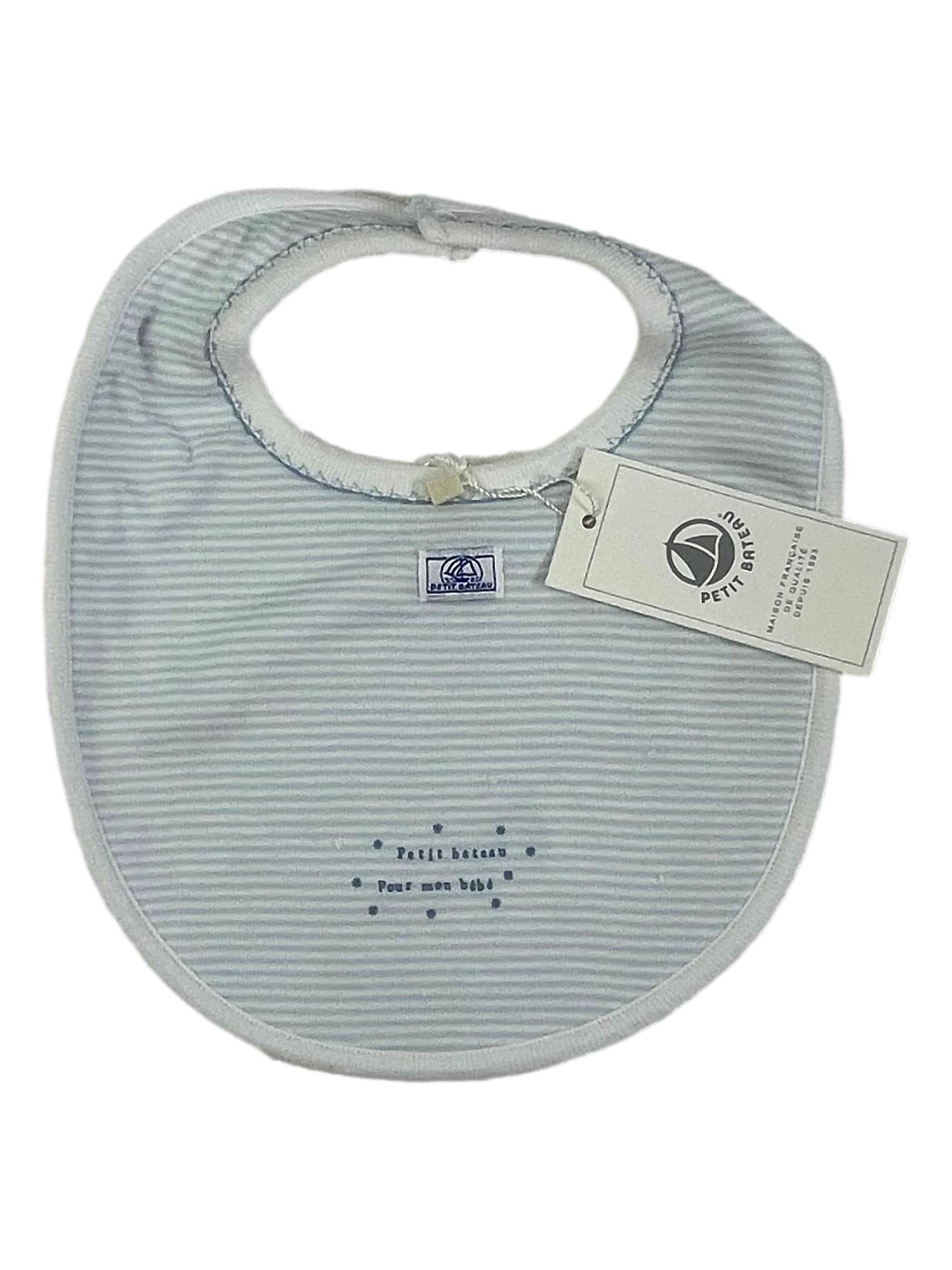 PETIT BATEAU NEUF 0/12 mois bavoir rayé et éponge