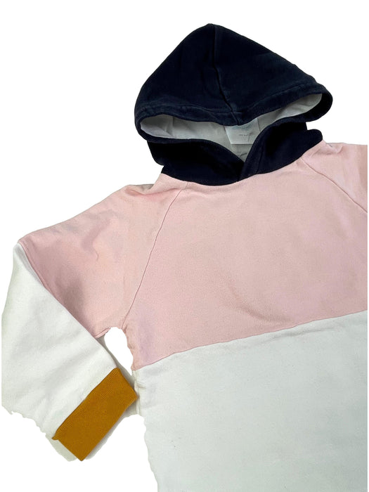 PETIT BATEAU 6 ans sweat capuche rose blanc bleu