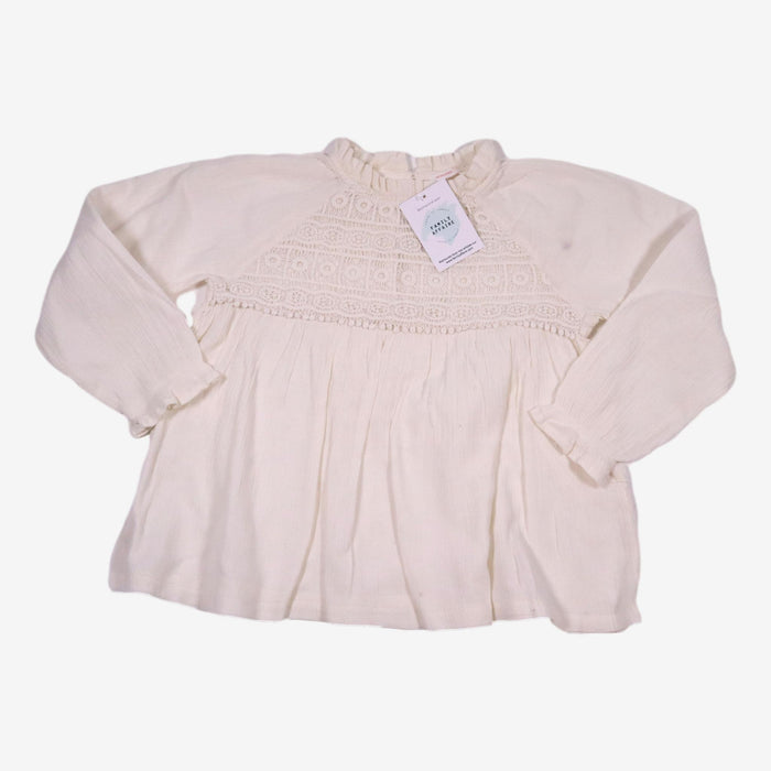 MONOPRIX 8 ans Blouse gaze de coton dentelle blanche