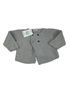 BOUTCHOU 12 mois gilet gris maille point mousse