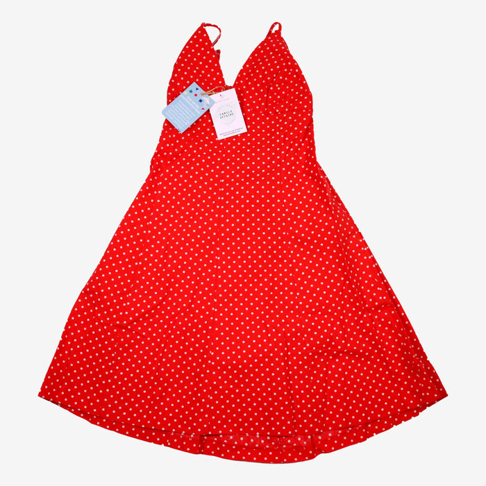 PÉPITE 10 ans Sun Dress à pois rouge dos croisé