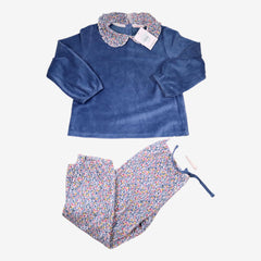 MONOPRIX 8 ans pyjama en velours bleu/Liberty