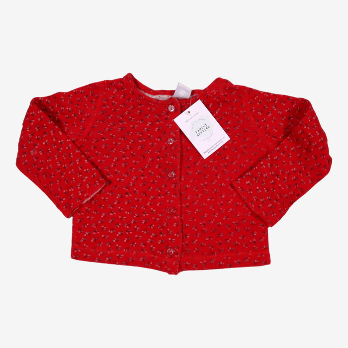 PETIT BATEAU 18 mois Gilet rouge fleurie