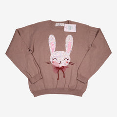 H&M 8 ans pull beige avec lapin à sequins