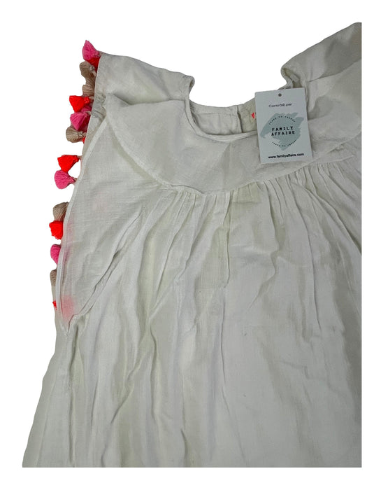 CREWCUTS 7 ans robe blanche pompons couleurs