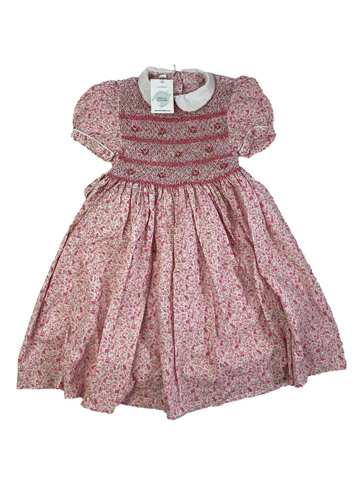 Robe 8 ans a fleurs rose et smocks