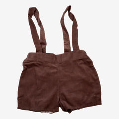 AMAIA outlet 3 et 4 ans short velours bretelle taupe