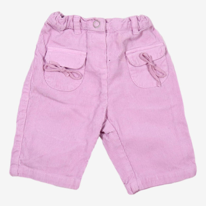 PETIT BATEAU 3 mois Pantalon en velours violet rose