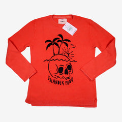 ZARA 8 ans Pull Tricot saumon "Islander Punk"