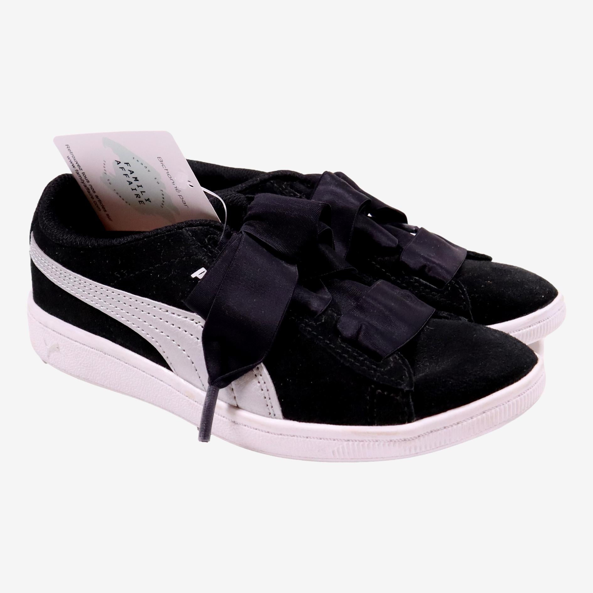 PUMA P33 Basket noir lacets ruban