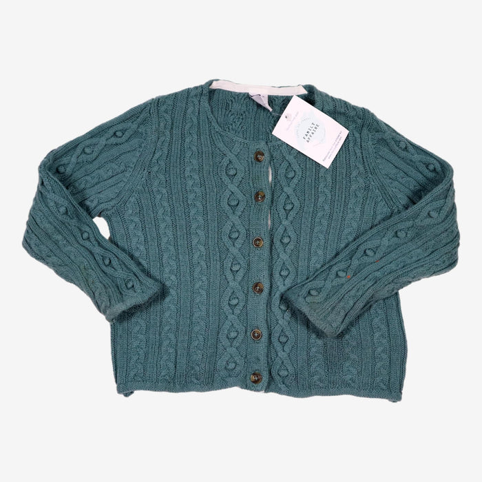 PETIT BATEAU 3 ans gilet vert a torsades laine (défaut)