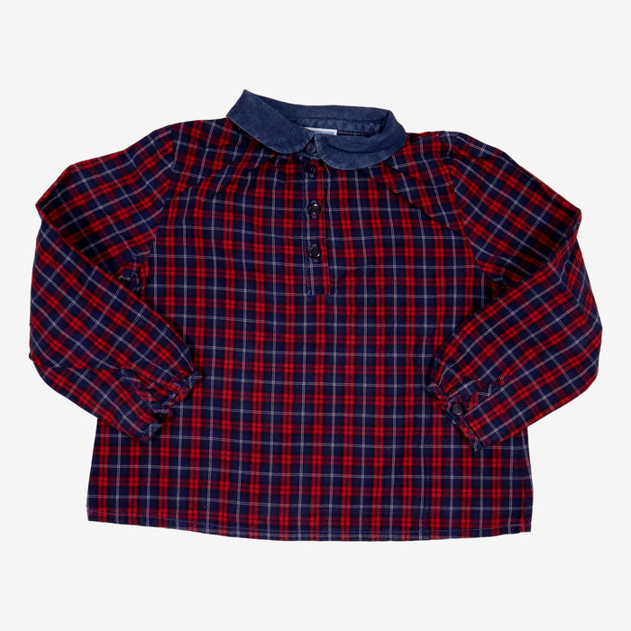 JACADI 3 ans chemise a carreaux et col jean