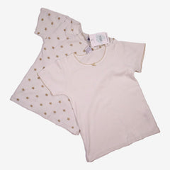 PETIT BATEAU 6 ans  Lot de 2 tee shirt blanc et étoiles dorées