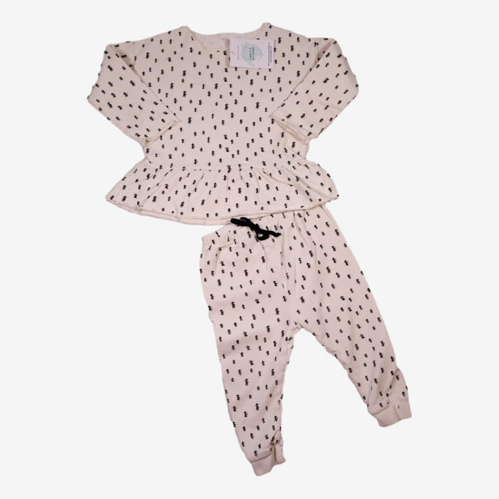 BUHO 2 ans pyjama blanc dessins de sapins