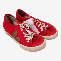 VEJA P33 basket en toile rouge V marron