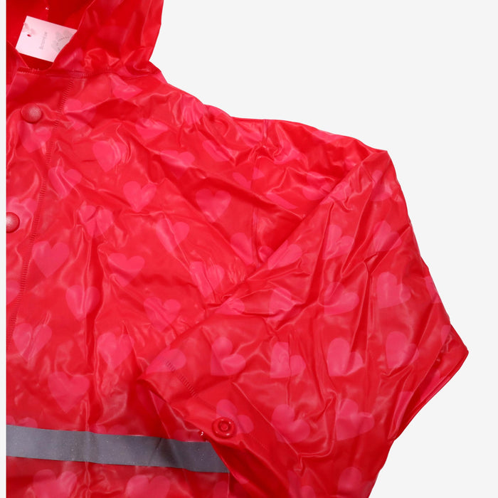 Imperméable rose et rouge coeur 2 ans