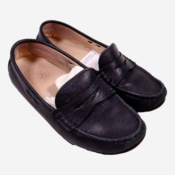 Mocassins enfant TOD'S  pointure 33 en cuir bleu marine avec semelle en caoutchouc, confortables et élégants.