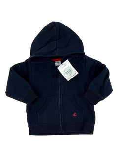 PETIT BATEAU 12 mois gilet a capuche bleu marine