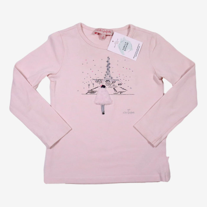 LILI GAUFRETTE 4 ans Tee-shirt PARIS rose