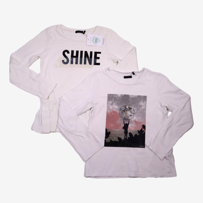 IKKS 8 ans Lot de 2 Tee-shirt SHINE blancs