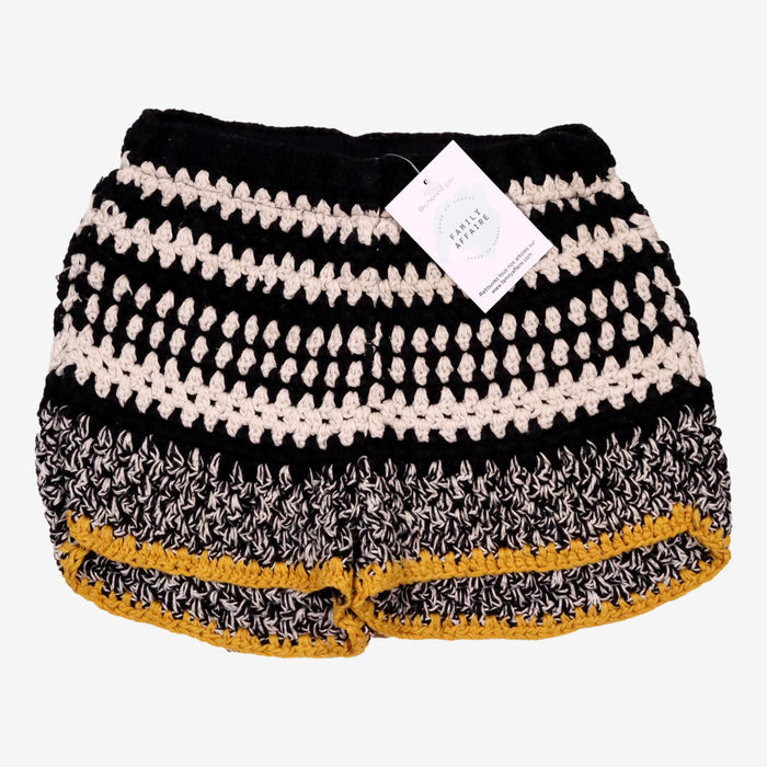 ZARA 7 ans short en crochet noir blanc jaune