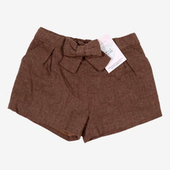 CYRILLUS 2 ans short en laine marron noeud