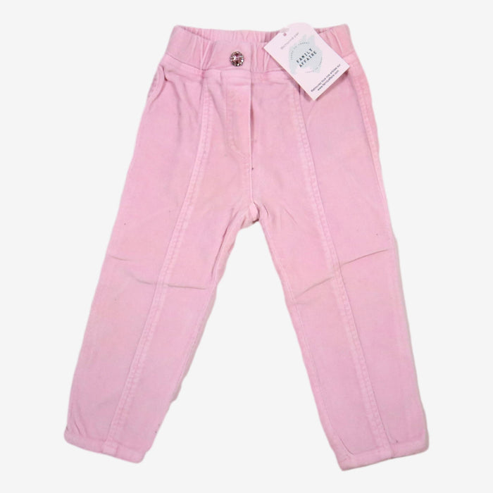 MONNALISA 12 mois pantalon velours lisse rose