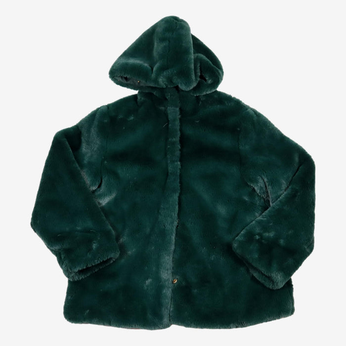 JACADI 10 ans manteau fausse fourrure vert sapin