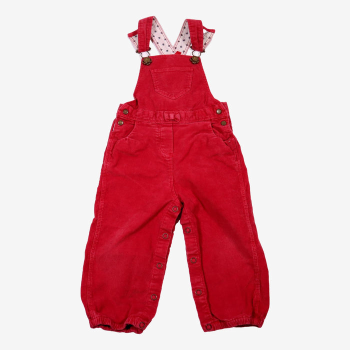 PETIT BATEAU 1 ans salopette rouge cotelé