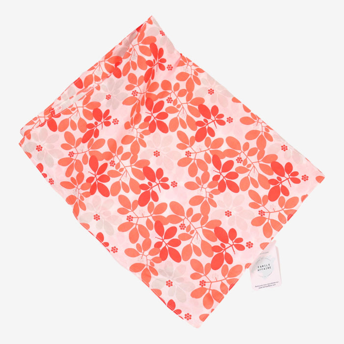 OBAIBI foulard fleurs orange corail