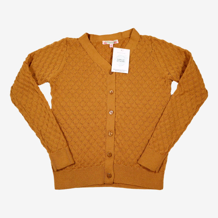 BONPOINT 12 ans gilet ocre ajouré en laine