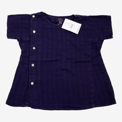 Blouse bleu en gaz de coton 4 ans