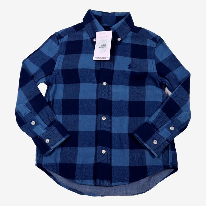 RALPH LAUREN 3 ans Chemise bleue à carreaux