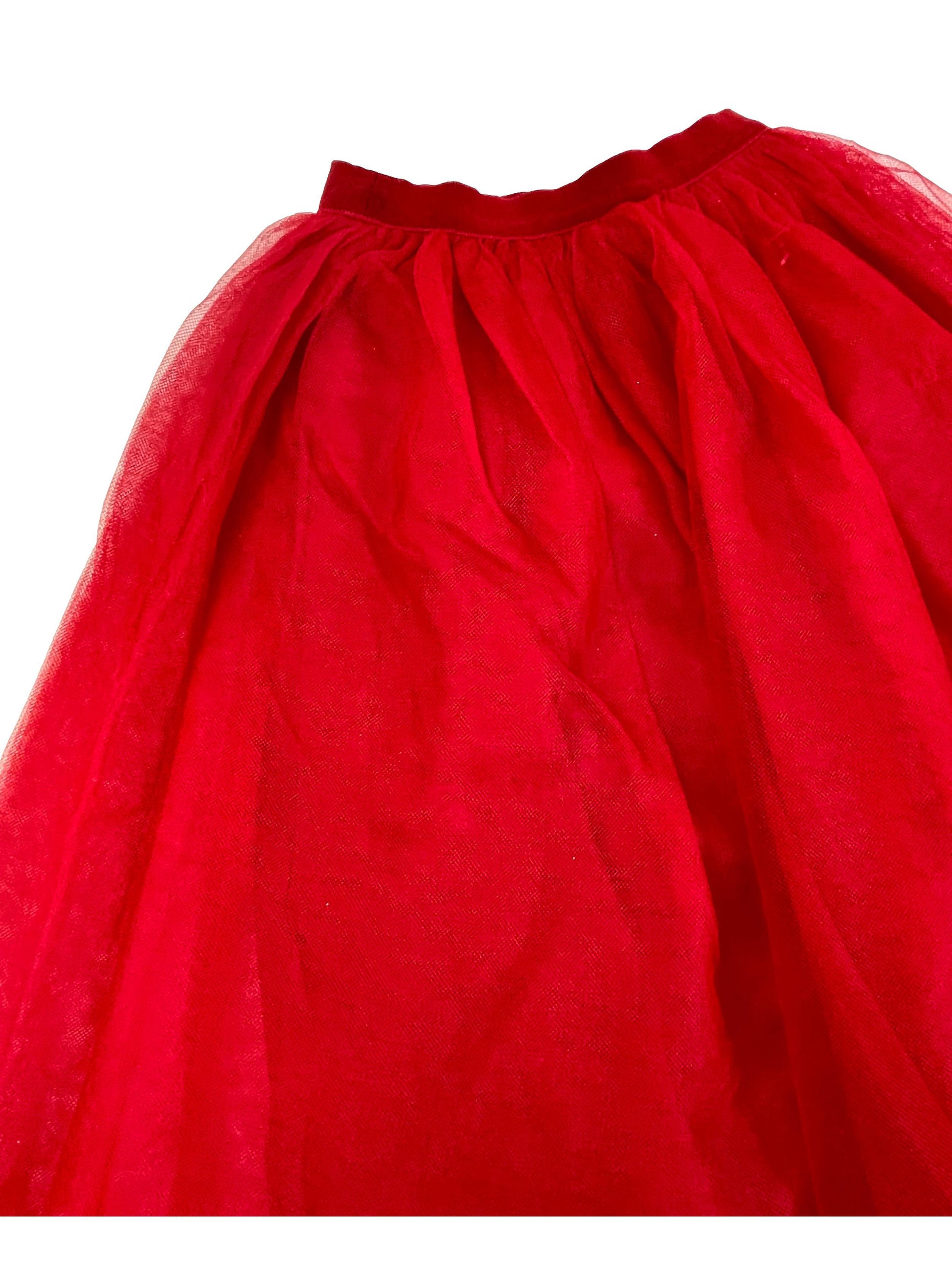 BONPOINT 4/6 ans Jupe longue jupon tulle rouge