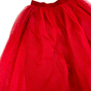 BONPOINT 4/6 ans Jupe longue jupon tulle rouge