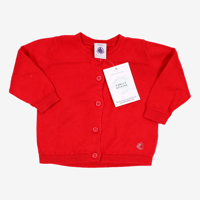 PETIT BATEAU 6m gilet rouge coton