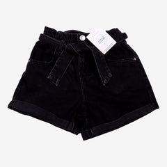 ZARA 6 ans short en jean noir taille haute