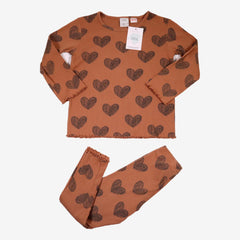 ZARA 4/5 ans pyjama coeur marron