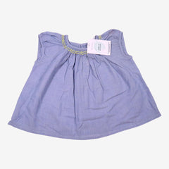 BONPOINT 2 ans blouse bleu smock au col